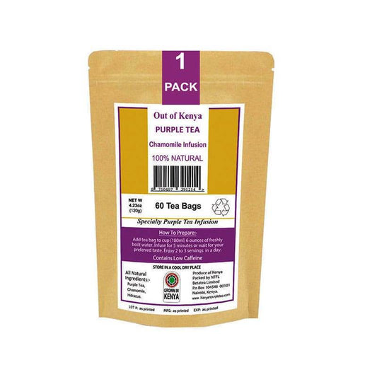 Kenya Purple Tea Chamomile Infusion. (60 Tea Bags) x1 Pack