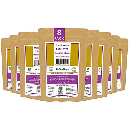 Kenya Purple Tea Chamomile Infusion. (60 Tea Bags) x8 Pack